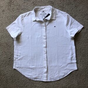 Tommy Hilfiger Linen Blend Short Sleeve Shirt.NWT.
